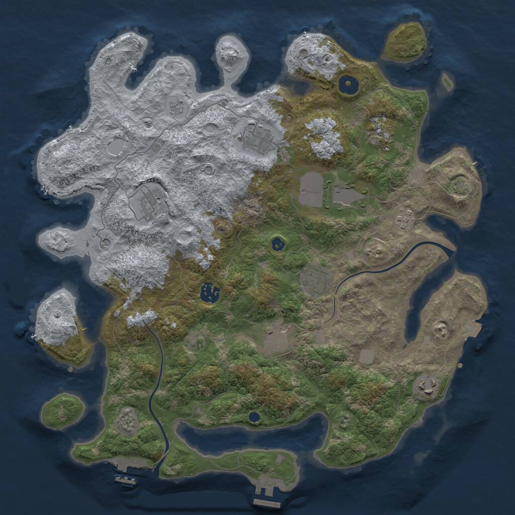 Rust Map: Procedural Map, Size: 3900, Seed: 143312, 15 Monuments