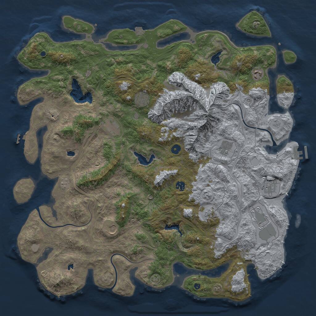 Rust Map: Procedural Map, Size: 5000, Seed: 4759, 16 Monuments