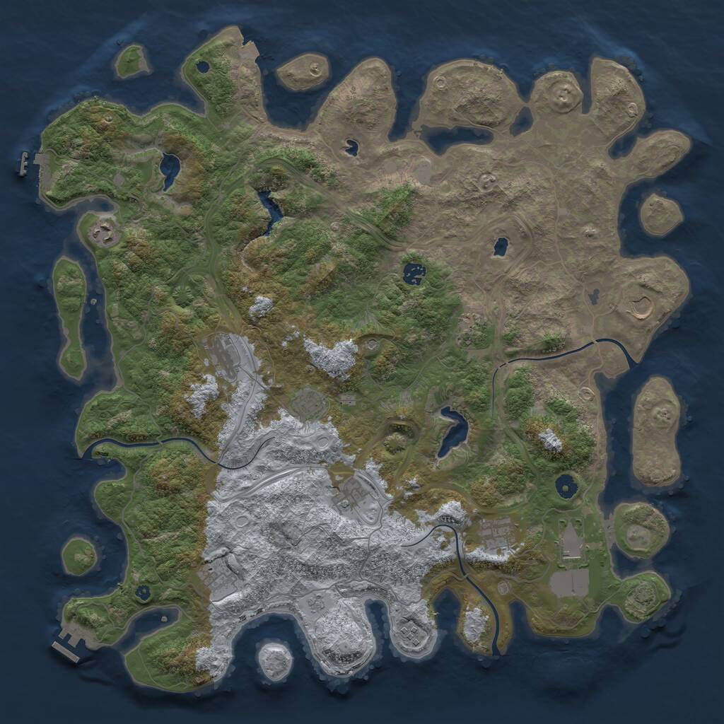 Rust Map: Procedural Map, Size: 4800, Seed: 427217265, 17 Monuments