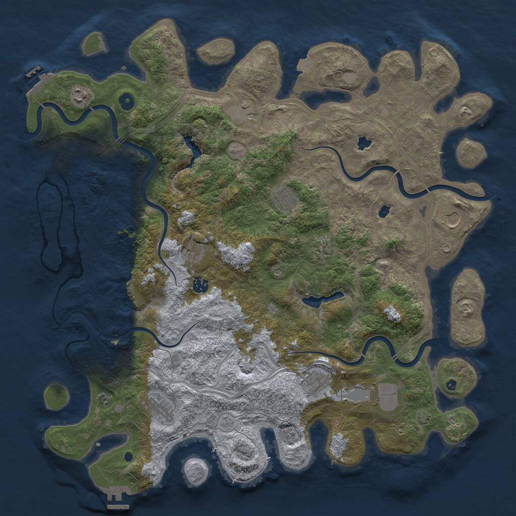 Rust Map: Procedural Map, Size: 4800, Seed: 427217265, 17 Monuments
