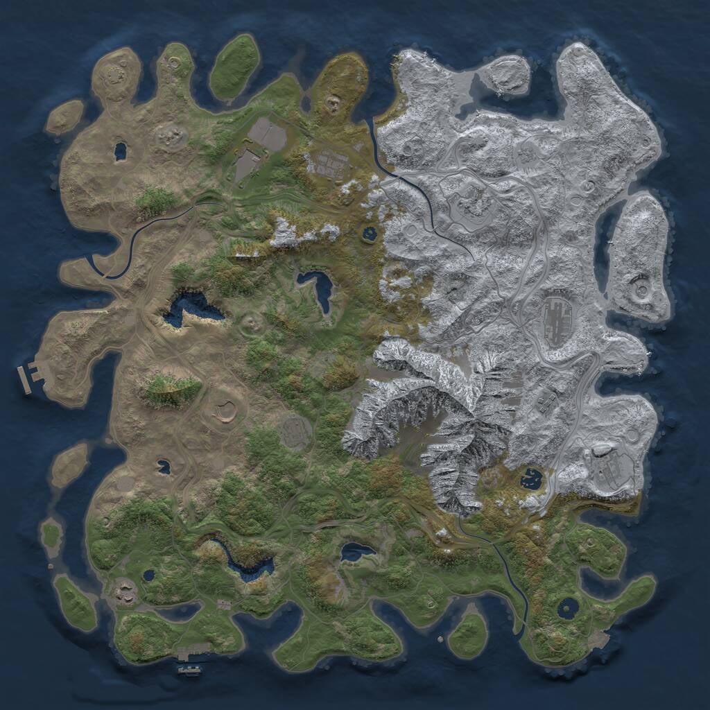 Rust Map: Procedural Map, Size: 5000, Seed: 51807860, 16 Monuments