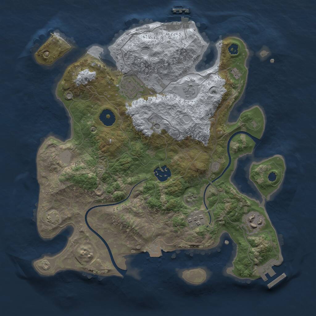 Rust Map: Procedural Map, Size: 3000, Seed: 637105577, 10 Monuments