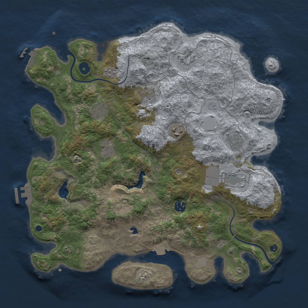 Rust Map: Procedural Map, Size: 4000, Seed: 1074838970, 15 Monuments