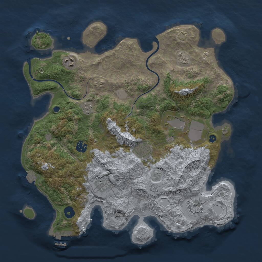 Rust Map: Procedural Map, Size: 3502, Seed: 50000, 12 Monuments