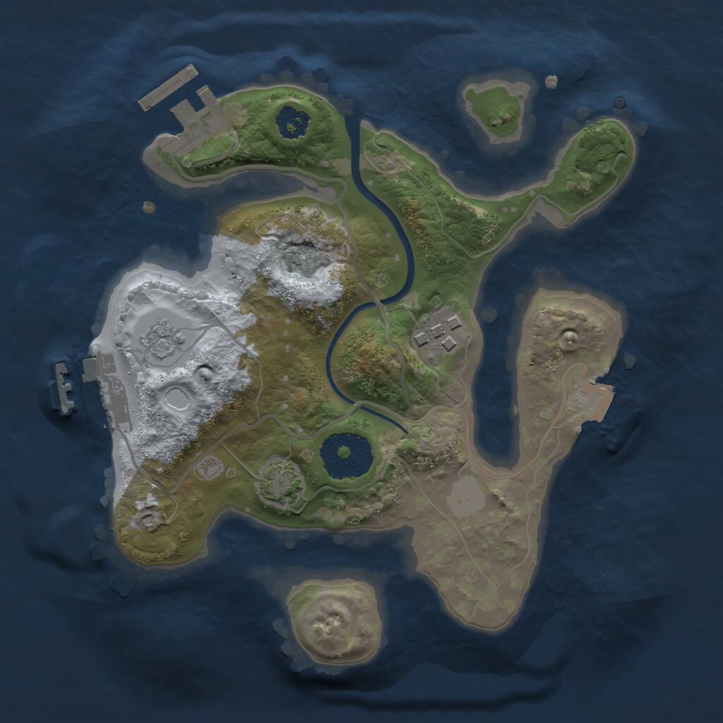 Rust Map: Procedural Map, Size: 2200, Seed: 34494620, 6 Monuments