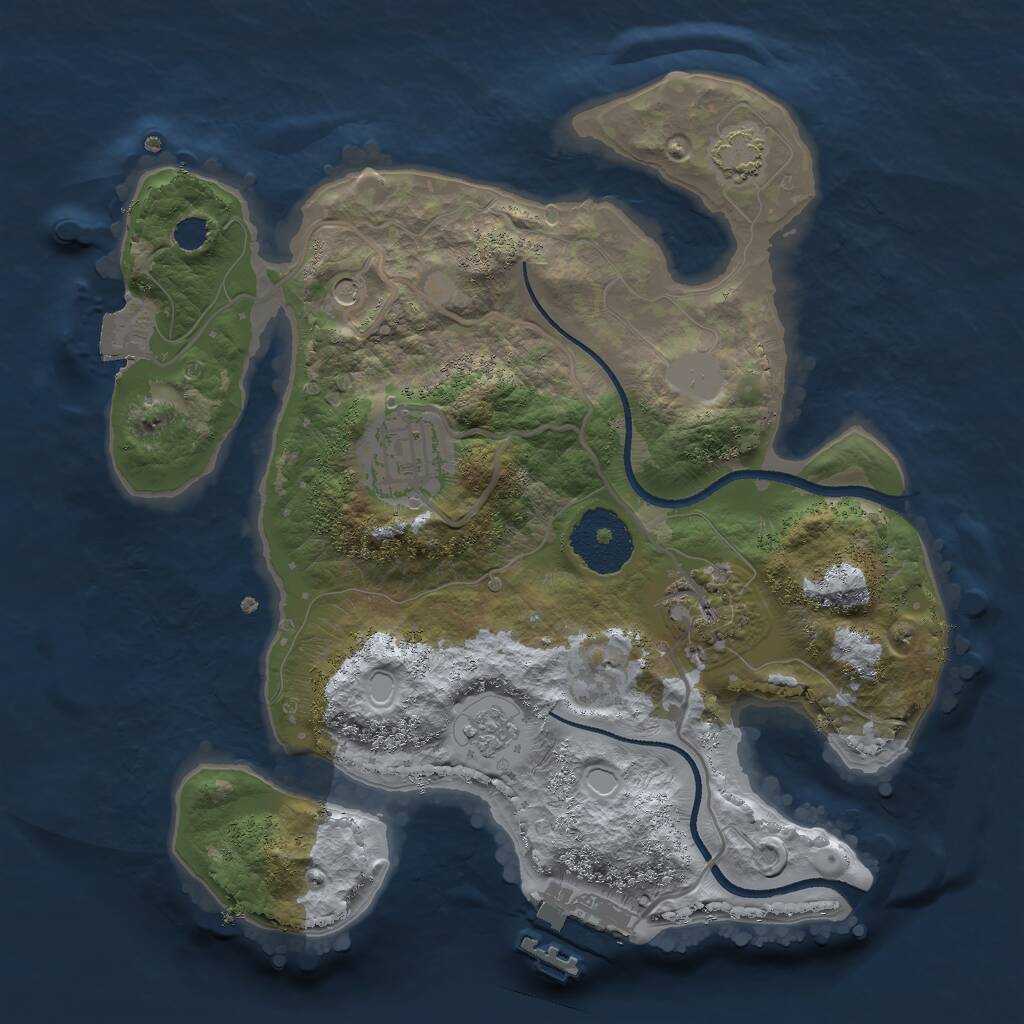 Rust Map: Procedural Map, Size: 2500, Seed: 82396, 7 Monuments
