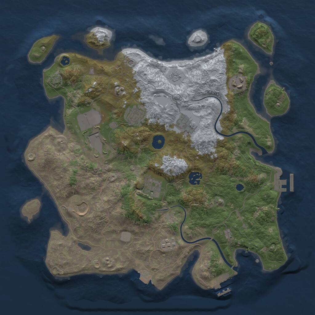 Rust Map: Procedural Map, Size: 3500, Seed: 1641, 14 Monuments