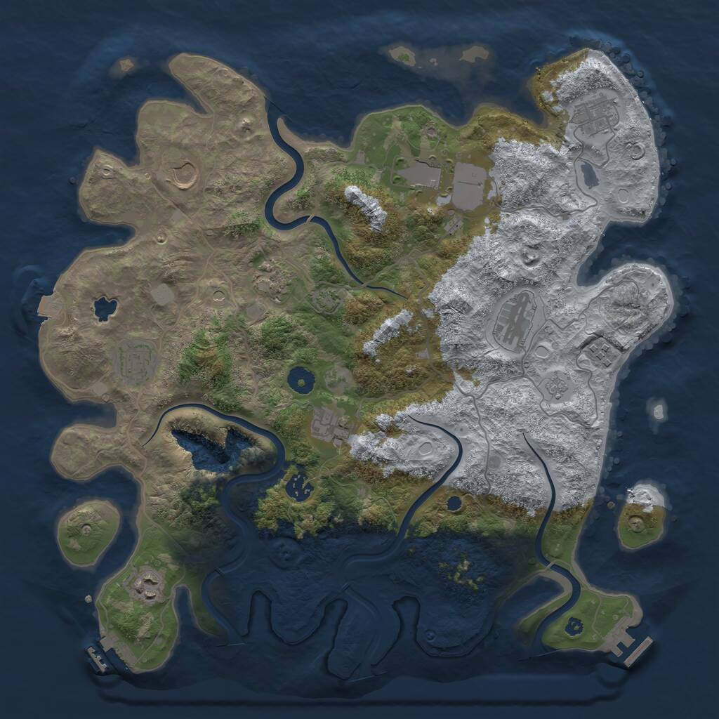 Rust Map: Procedural Map, Size: 4000, Seed: 151472613, 16 Monuments