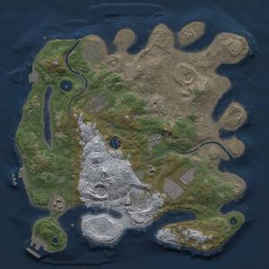 Thumbnail Rust Map: Procedural Map, Size: 3500, Seed: 1717399311, 14 Monuments
