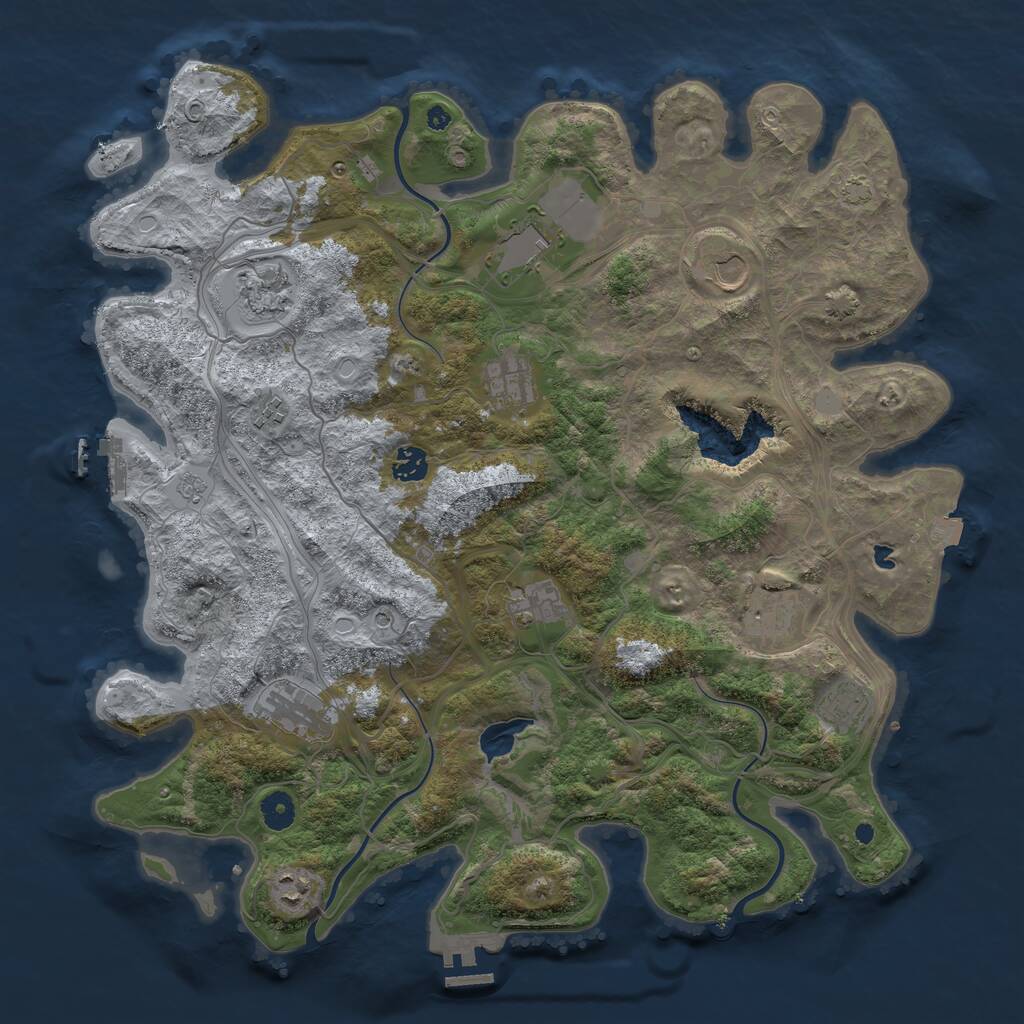 Rust Map: Procedural Map, Size: 4250, Seed: 190711740, 17 Monuments