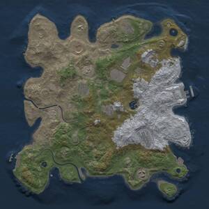 Thumbnail Rust Map: Procedural Map, Size: 3750, Seed: 183949040, 16 Monuments