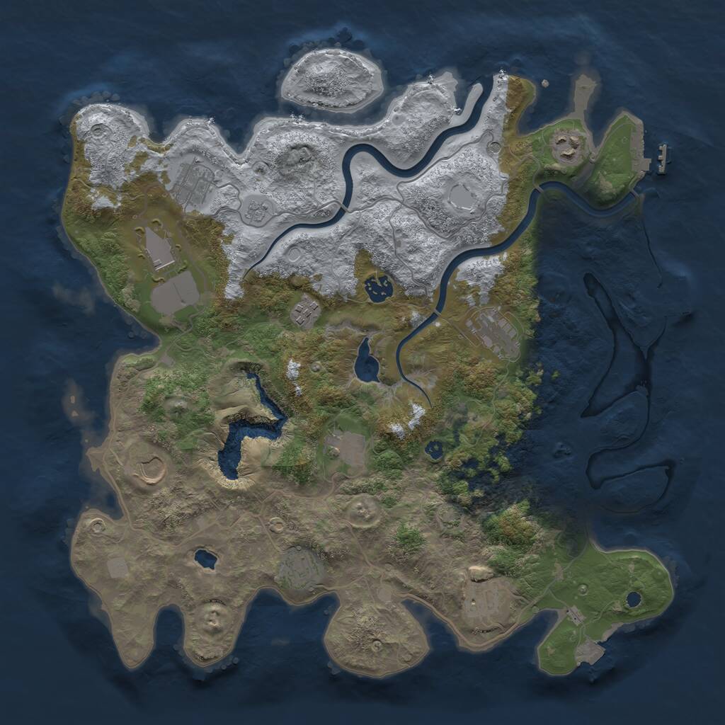 Rust Map: Procedural Map, Size: 4000, Seed: 462201978, 16 Monuments