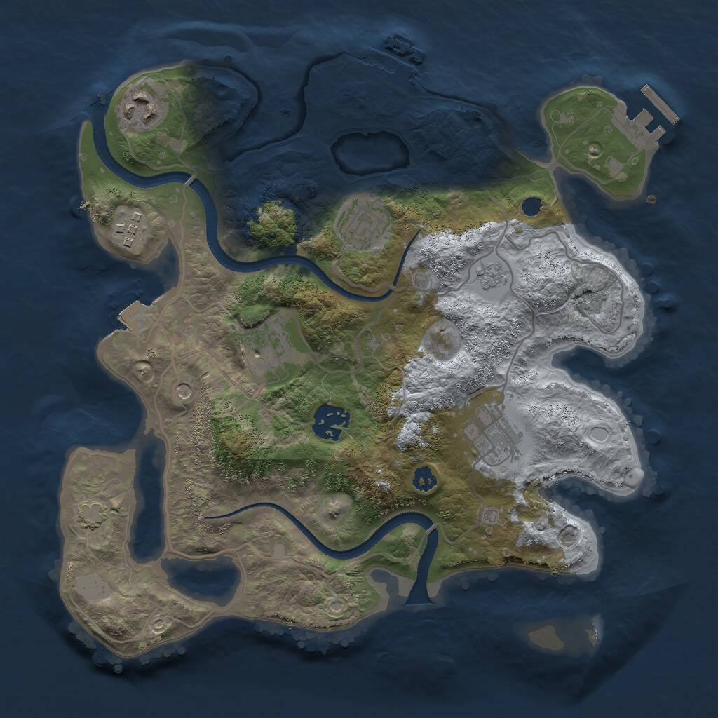 Rust Map: Procedural Map, Size: 3000, Seed: 31865, 12 Monuments
