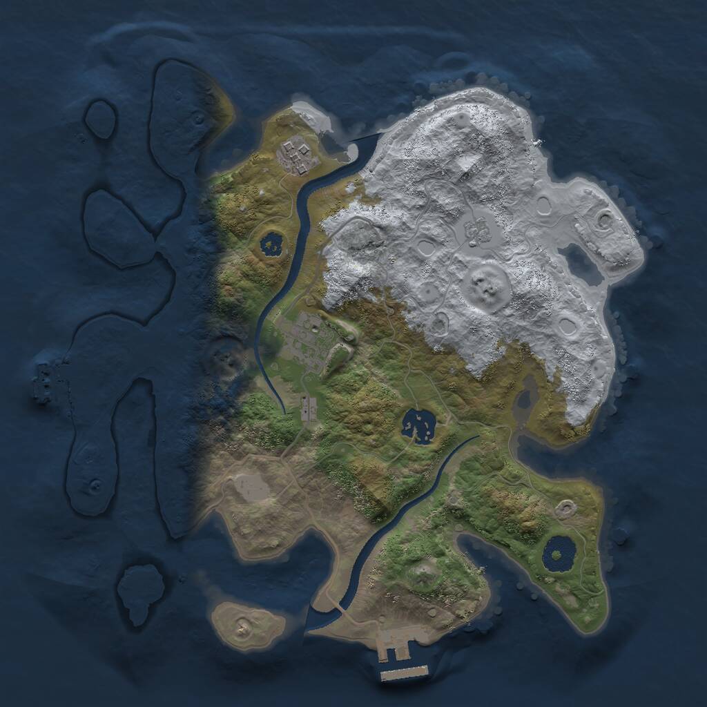 Rust Map: Procedural Map, Size: 3000, Seed: 1698069873, 7 Monuments