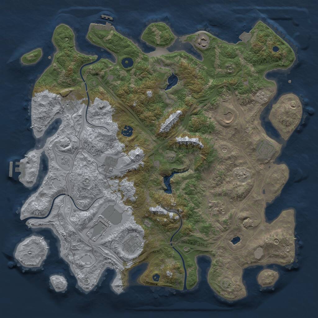 Rust Map: Procedural Map, Size: 4250, Seed: 240179168, 16 Monuments