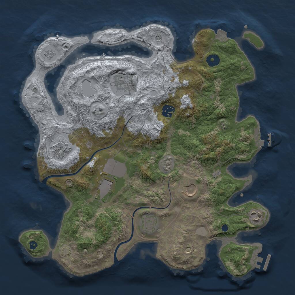 Rust Map: Procedural Map, Size: 3500, Seed: 2002112, 13 Monuments
