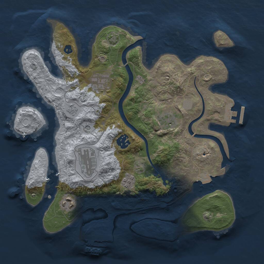 Rust Map: Procedural Map, Size: 3000, Seed: 892924578, 12 Monuments