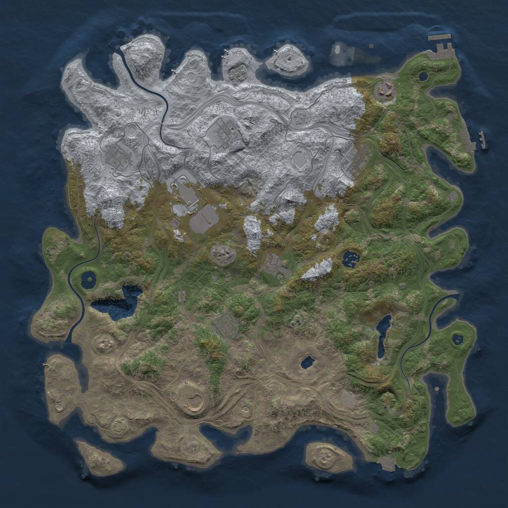 Rust Map: Procedural Map, Size: 4499, Seed: 19000, 16 Monuments