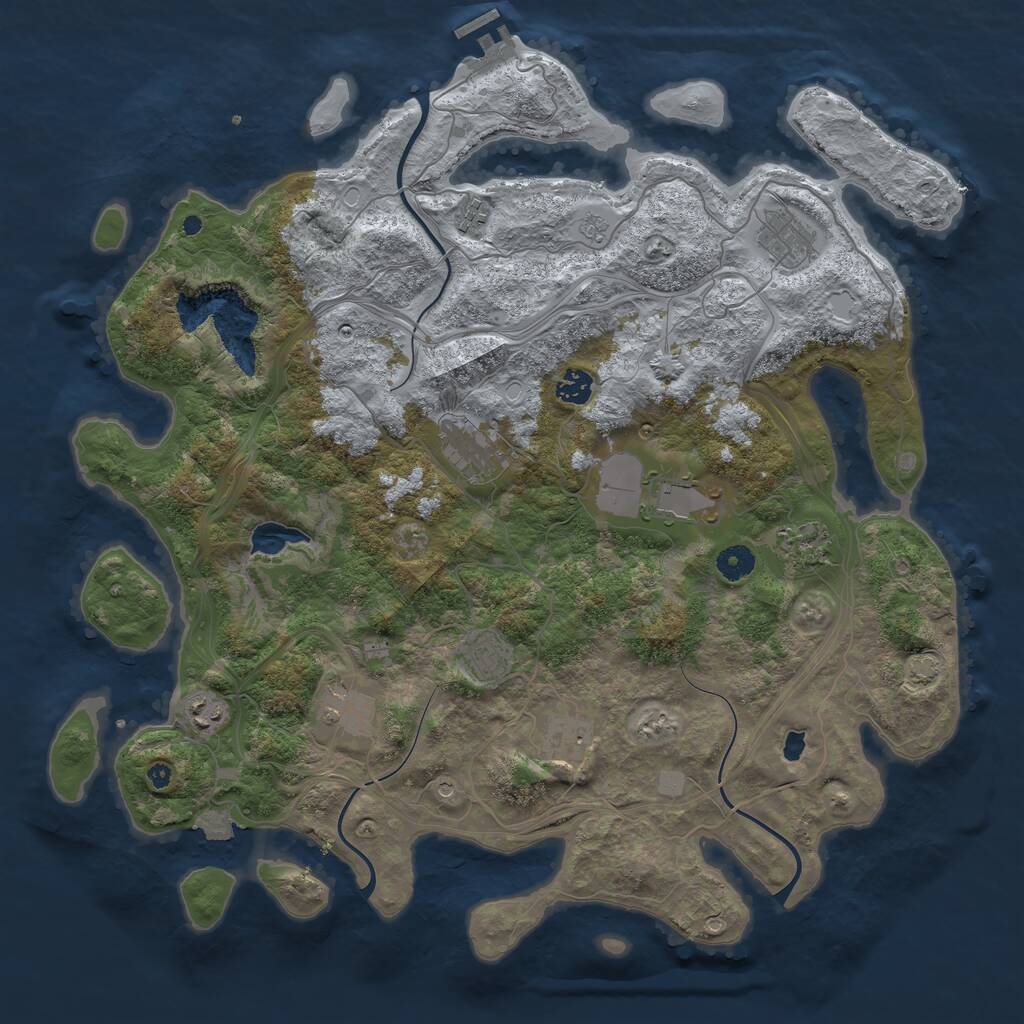 Rust Map: Procedural Map, Size: 4300, Seed: 1322352178, 15 Monuments