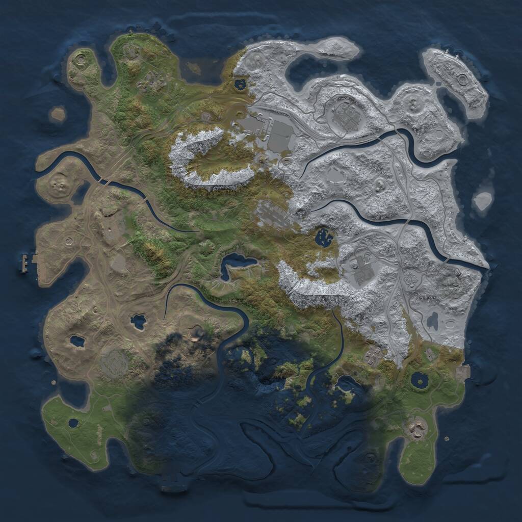 Rust Map: Procedural Map, Size: 4500, Seed: 788493680, 17 Monuments
