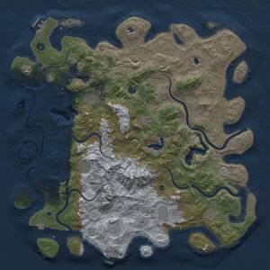 Thumbnail Rust Map: Procedural Map, Size: 5000, Seed: 1949803227, 17 Monuments
