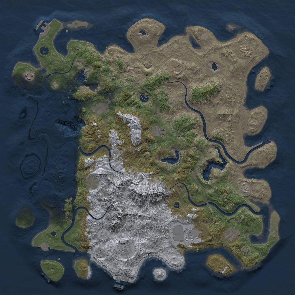 Rust Map: Procedural Map, Size: 5000, Seed: 1949803227, 17 Monuments