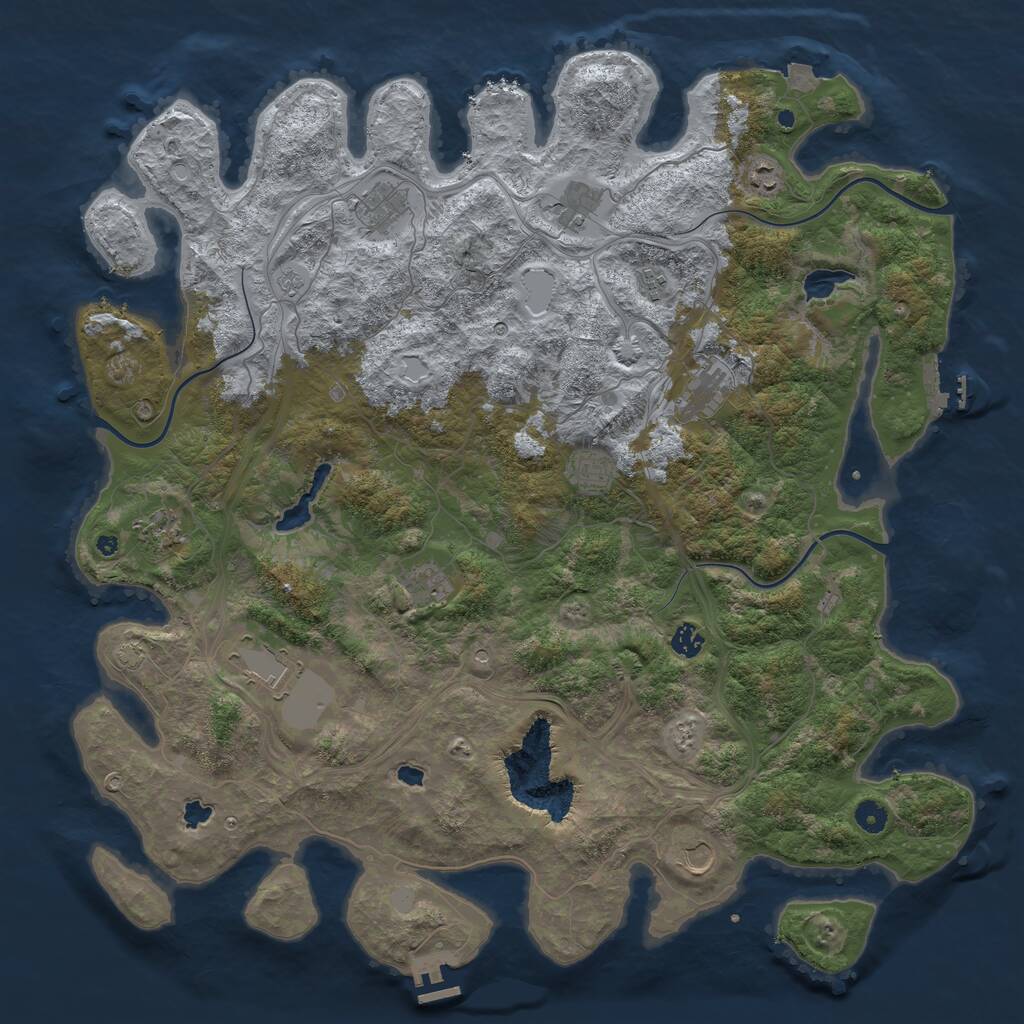 Rust Map: Procedural Map, Size: 4800, Seed: 1754538625, 17 Monuments