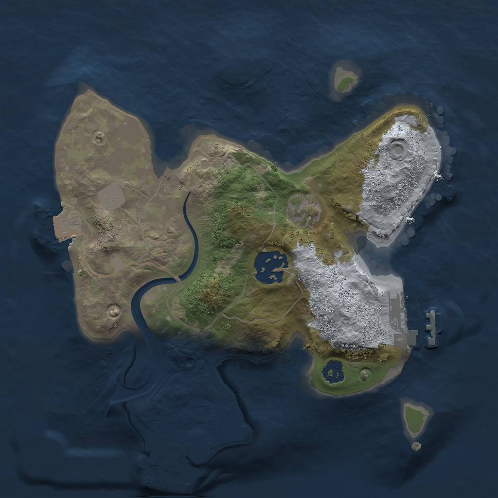 Rust Map: Procedural Map, Size: 2200, Seed: 1491562917, 4 Monuments