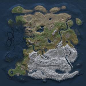 Thumbnail Rust Map: Procedural Map, Size: 4000, Seed: 530927, 14 Monuments