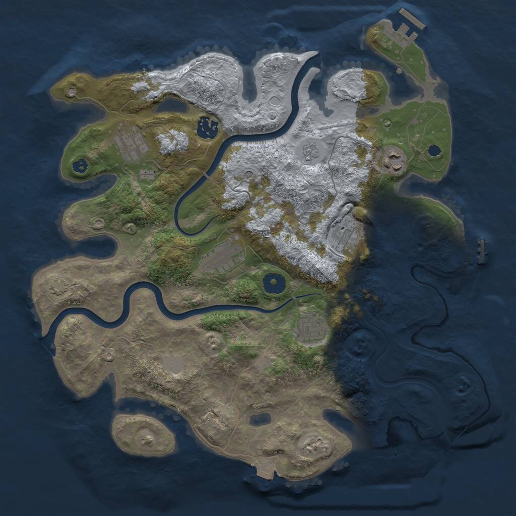 Rust Map: Procedural Map, Size: 3500, Seed: 98765134, 13 Monuments