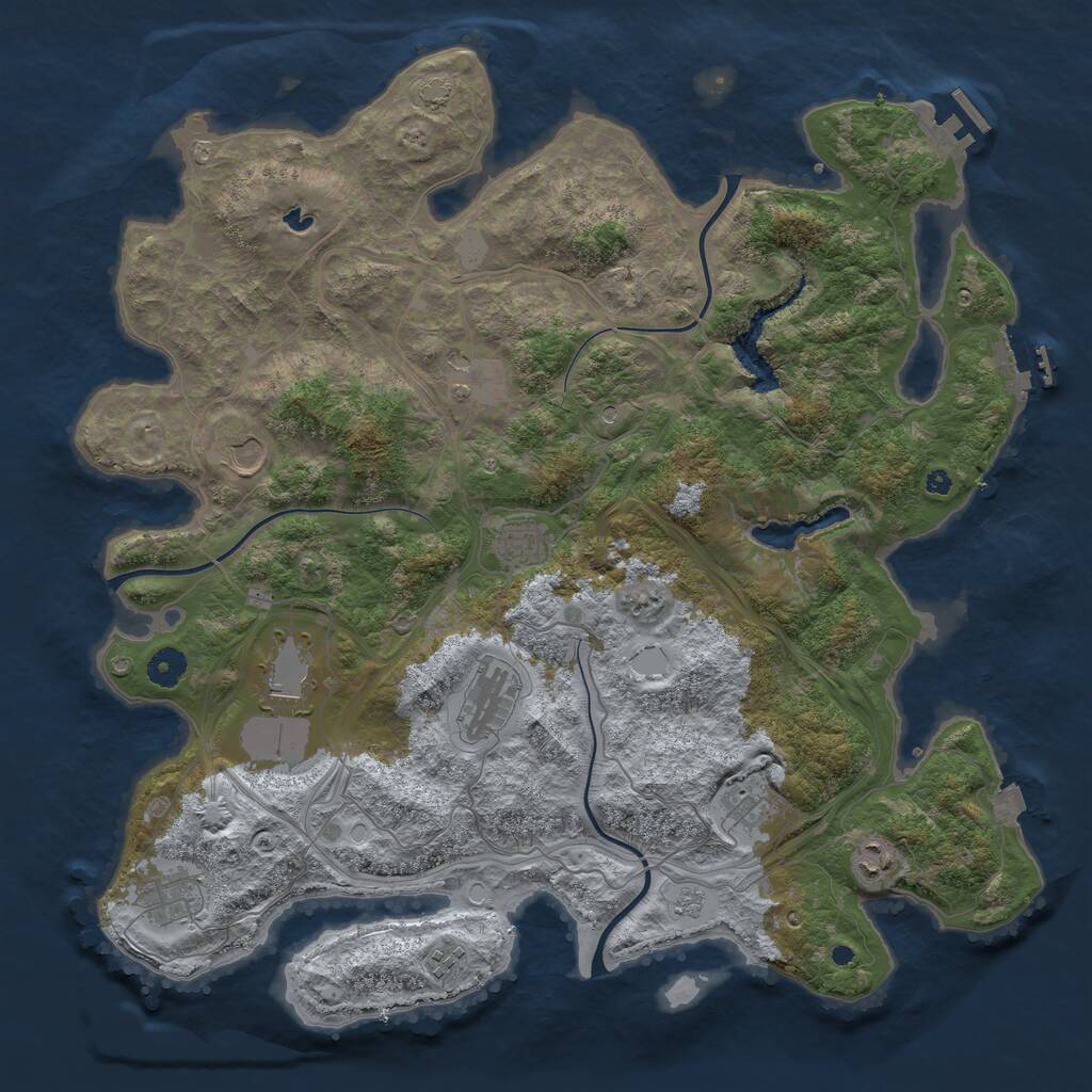 Rust Map: Procedural Map, Size: 4250, Seed: 946787694, 15 Monuments