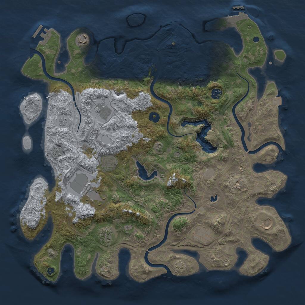 Rust Map: Procedural Map, Size: 4250, Seed: 1179656522, 15 Monuments