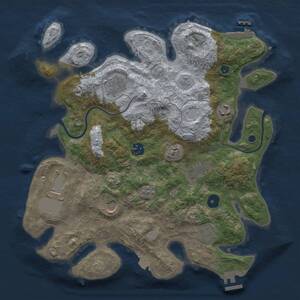 Thumbnail Rust Map: Procedural Map, Size: 3500, Seed: 643247295, 14 Monuments