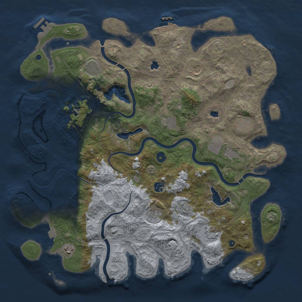 Rust Map: Procedural Map, Size: 4500, Seed: 978624726, 16 Monuments