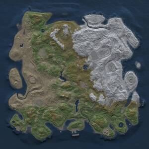 Thumbnail Rust Map: Procedural Map, Size: 4450, Seed: 29457, 16 Monuments
