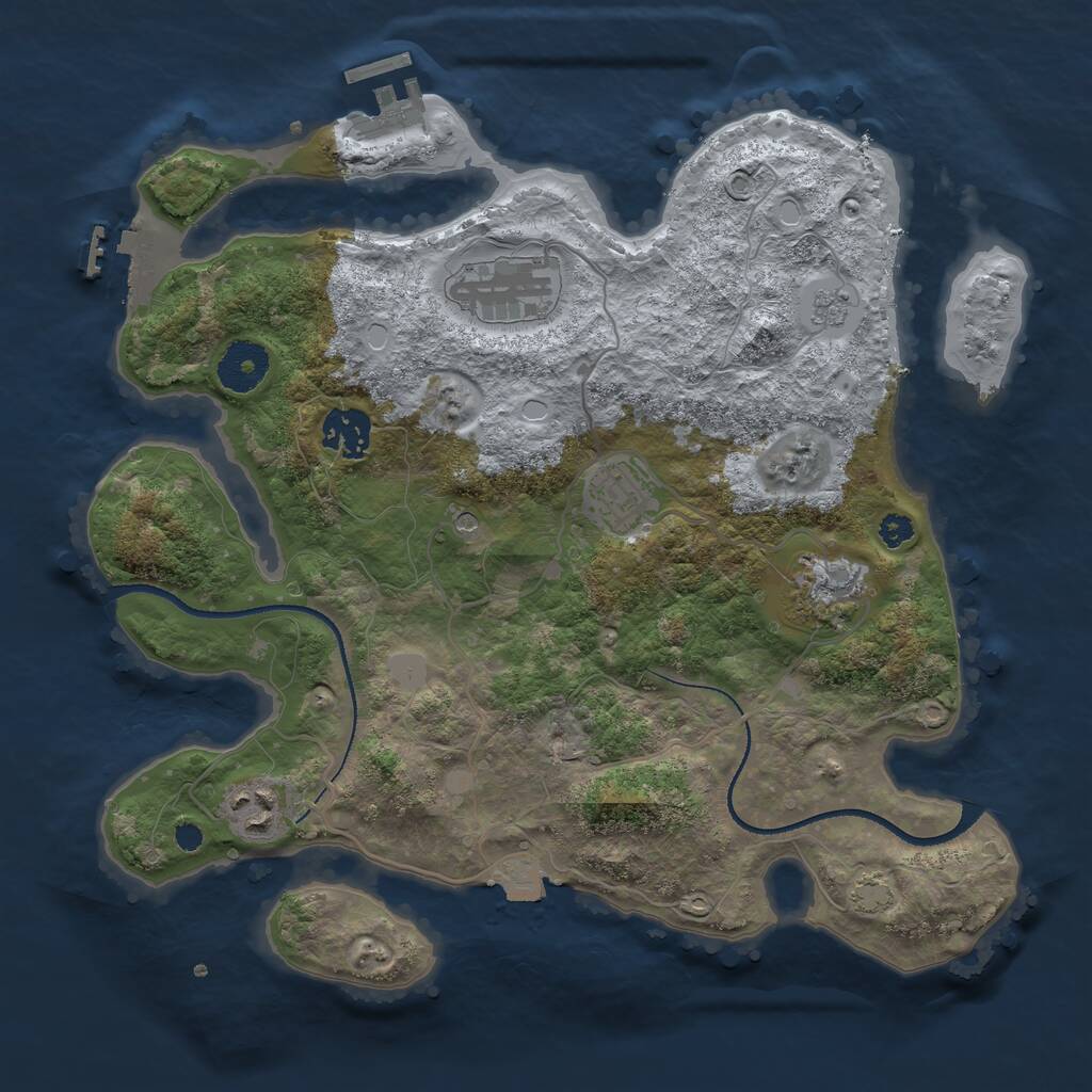 Rust Map: Procedural Map, Size: 3250, Seed: 275141740, 11 Monuments
