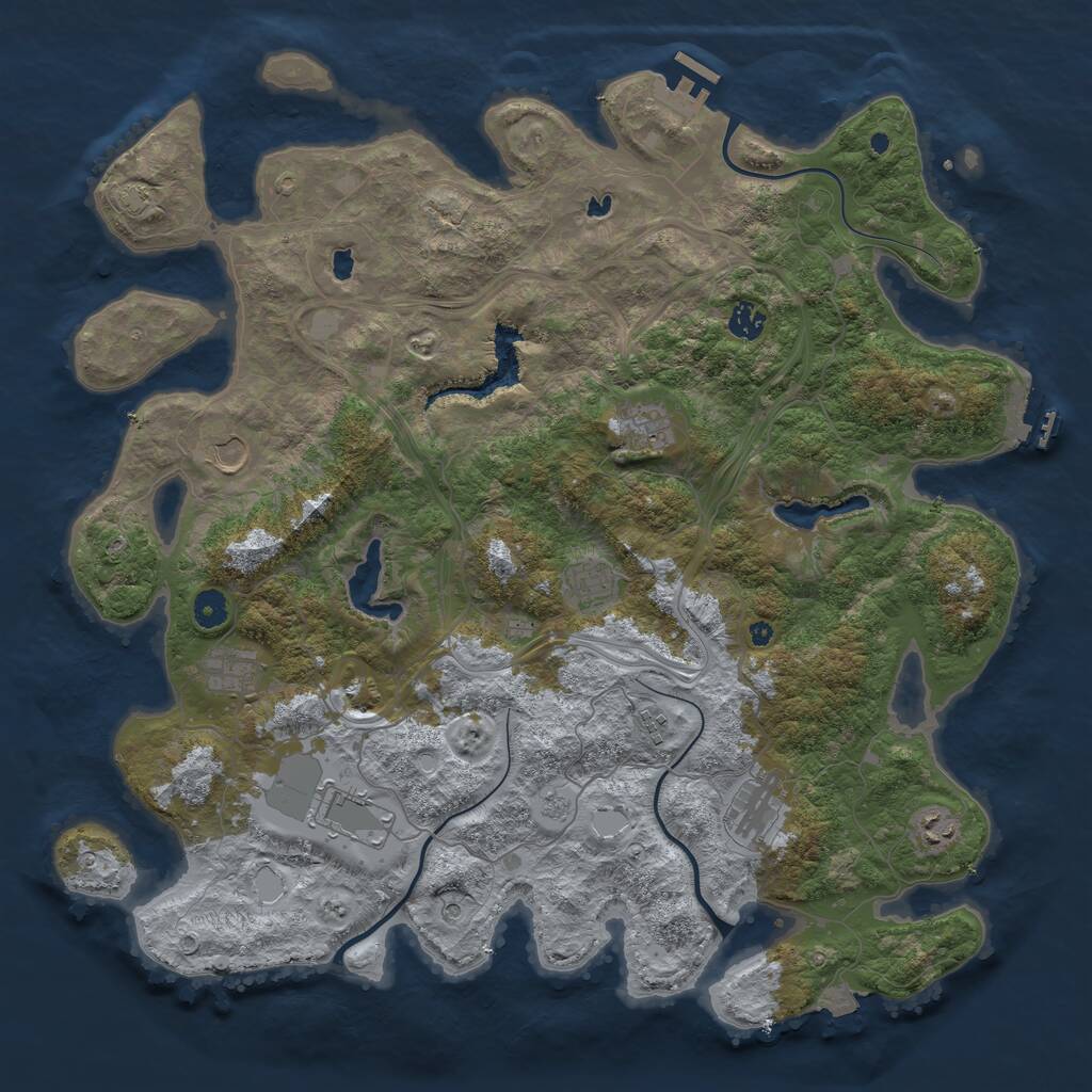 Rust Map: Procedural Map, Size: 4500, Seed: 431133958, 15 Monuments