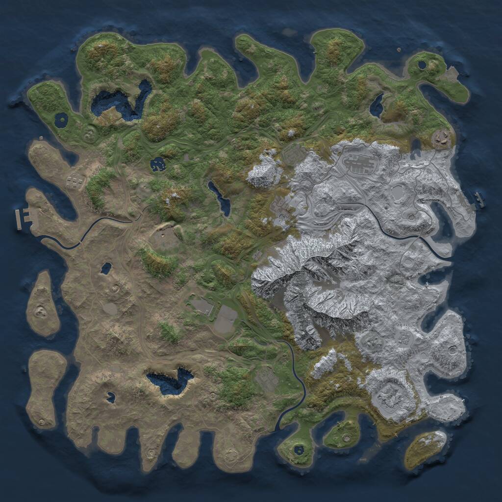 Rust Map: Procedural Map, Size: 5000, Seed: 248290069, 16 Monuments