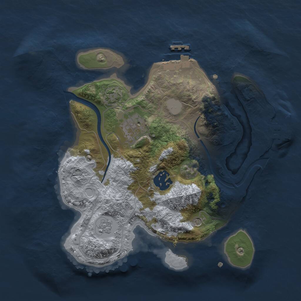 Rust Map: Procedural Map, Size: 2500, Seed: 50590705, 8 Monuments