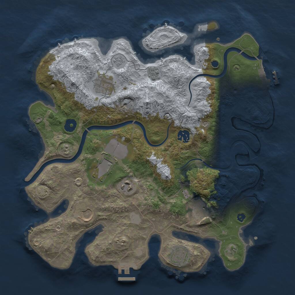 Rust Map: Procedural Map, Size: 3500, Seed: 1178082823, 14 Monuments