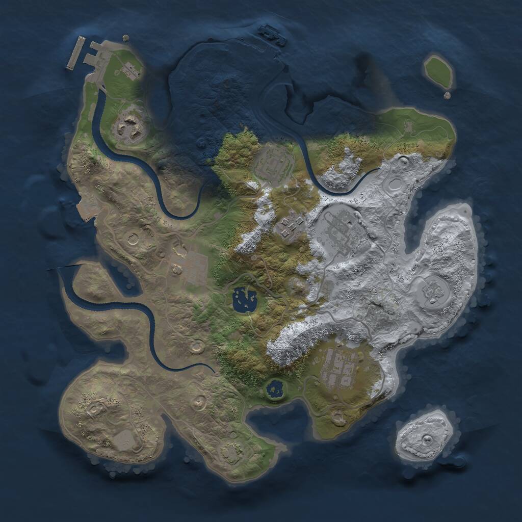 Rust Map: Procedural Map, Size: 3000, Seed: 973436437, 13 Monuments