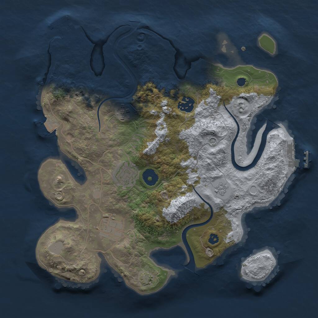 Rust Map: Procedural Map, Size: 3000, Seed: 973436437, 10 Monuments
