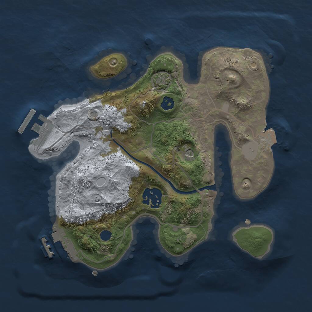 Rust Map: Procedural Map, Size: 2303, Seed: 1829113709, 6 Monuments