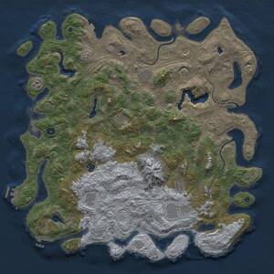 Thumbnail Rust Map: Procedural Map, Size: 5000, Seed: 61741591, 16 Monuments