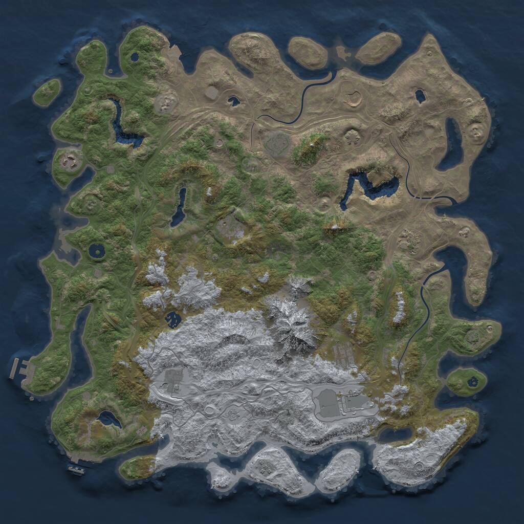 Rust Map: Procedural Map, Size: 5000, Seed: 61741591, 16 Monuments