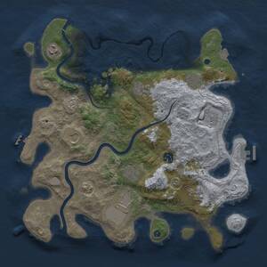 Thumbnail Rust Map: Procedural Map, Size: 3750, Seed: 569787484, 16 Monuments