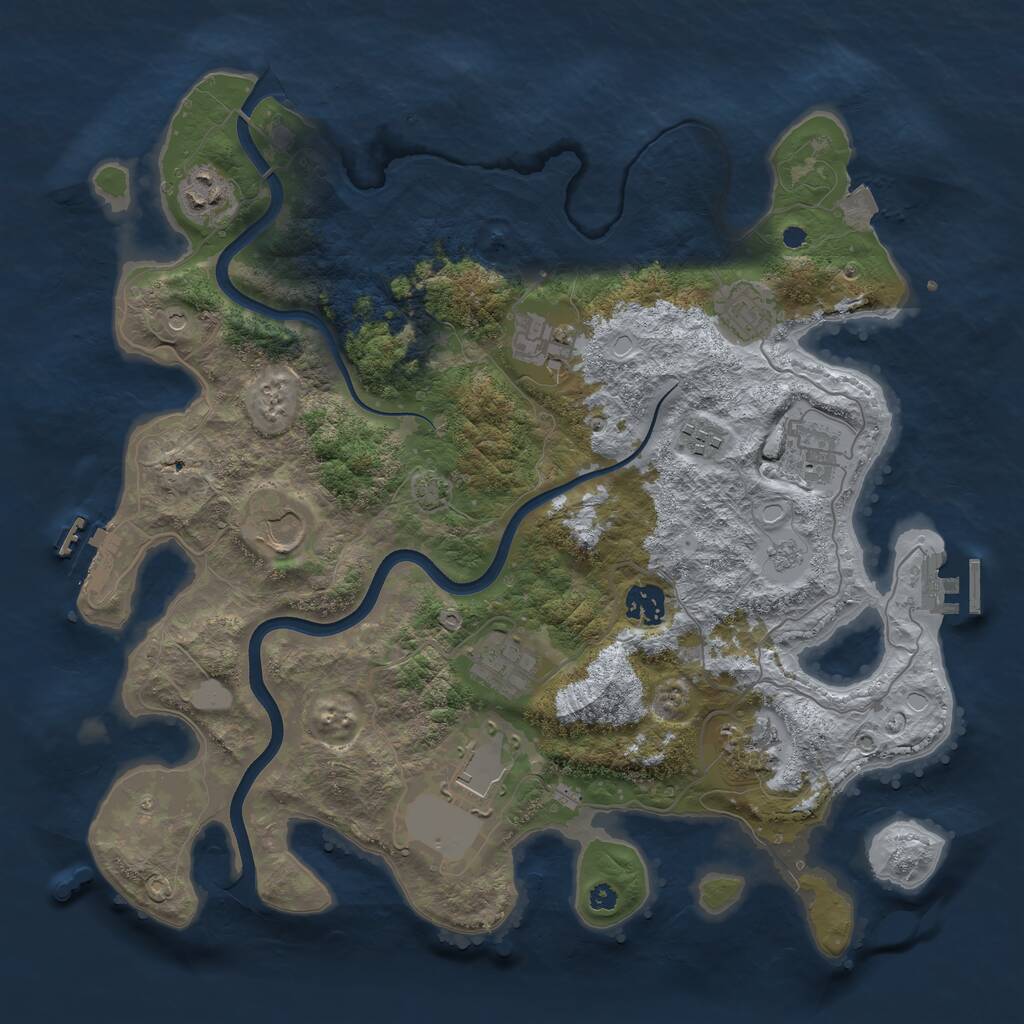 Rust Map: Procedural Map, Size: 3750, Seed: 569787484, 16 Monuments