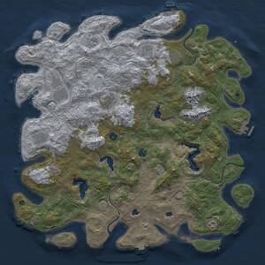 Thumbnail Rust Map: Procedural Map, Size: 5000, Seed: 36568611, 16 Monuments