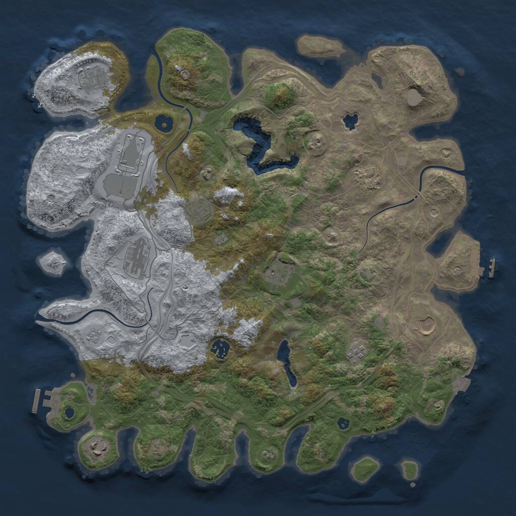 Rust Map: Procedural Map, Size: 4250, Seed: 824394155, 16 Monuments