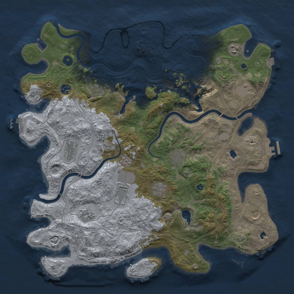 Rust Map: Procedural Map, Size: 4500, Seed: 6032025, 17 Monuments